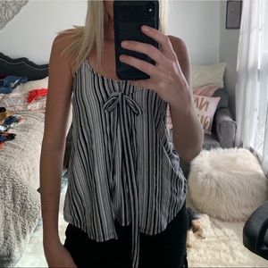 Black and white stripped tank